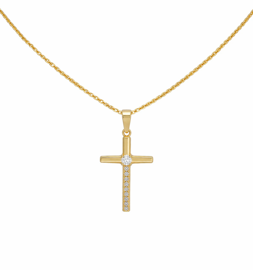 Collar cruz brillante